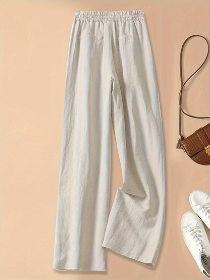 Damen High Waist Hose mit Kordelzug