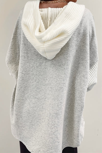 Damen-Hoodie in Longline-Passform mit gerippten Ärmeln