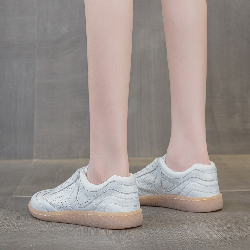 Damen-Plateau-Sneaker Mit Runder Zehenpartie Und Cut-Outs