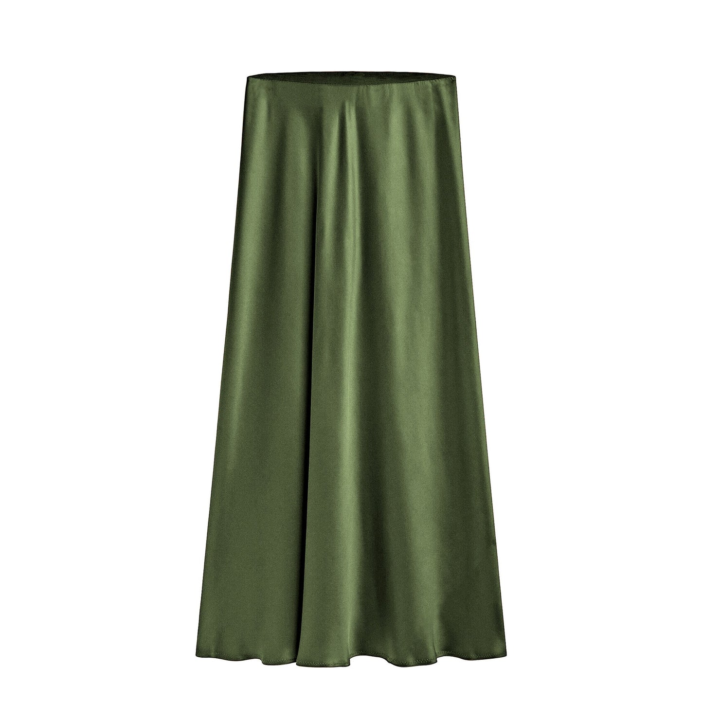 Damen Midirock mit hohem Bund, elastisch, schräger Schlitz