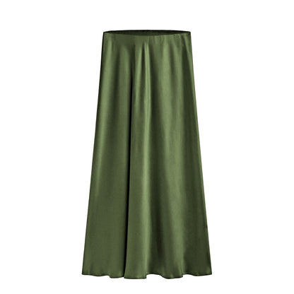 Damen Midirock mit hohem Bund, elastisch, schräger Schlitz