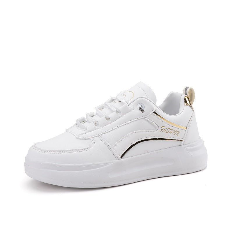 Women's Plus Size Platform Sneakers with Round Toe – Microfiber Look