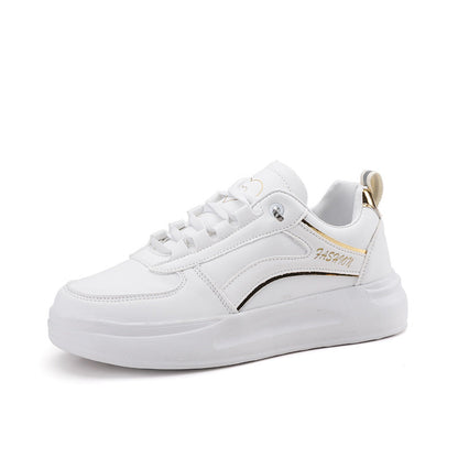 Women's Plus Size Platform Sneakers with Round Toe – Microfiber Look