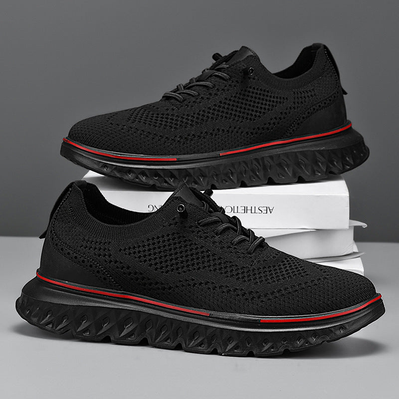 Leichte Herren-Sneaker Mit Niedrigem Schaft, Obermaterial Aus Mesh, Flache Ferse
