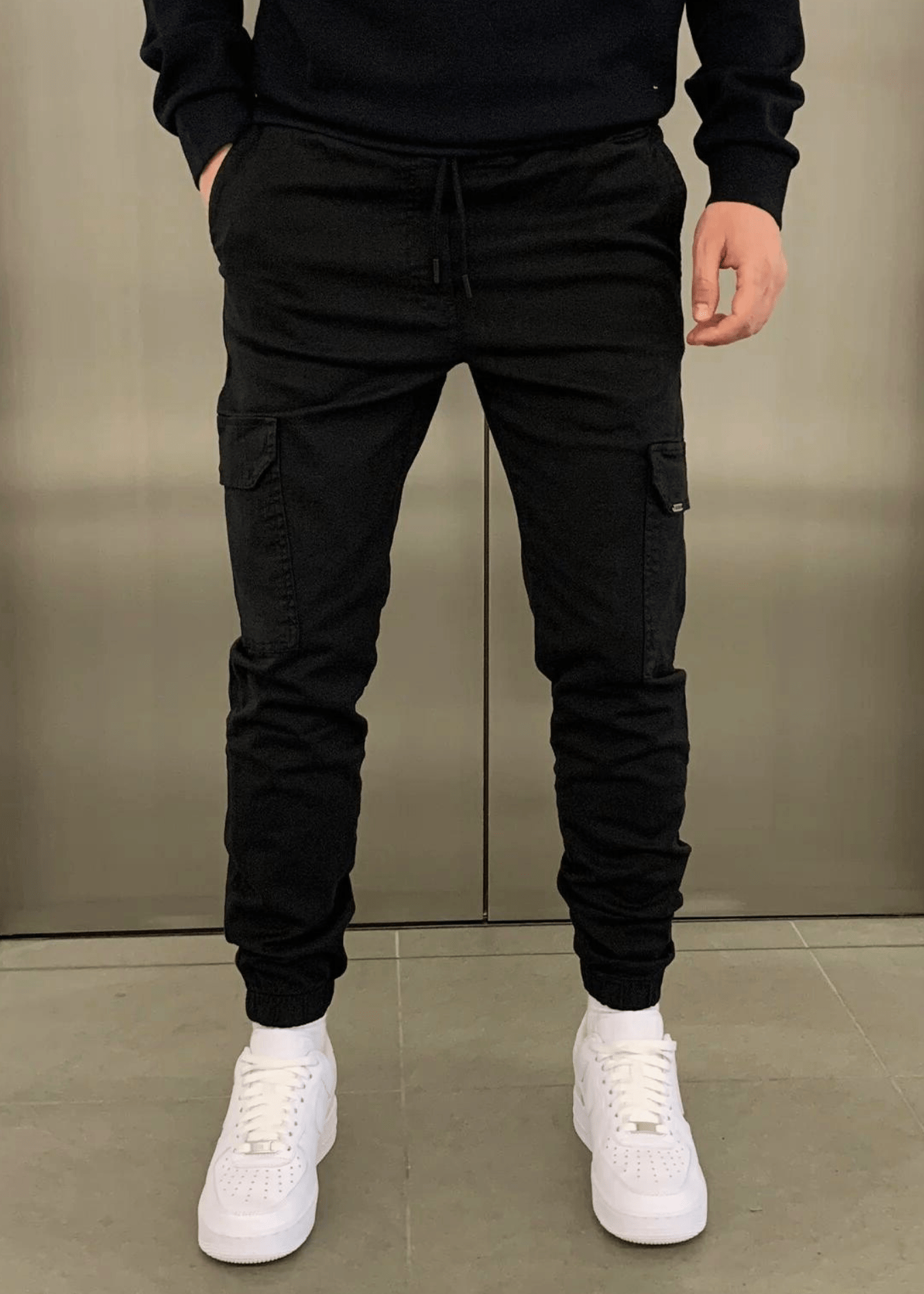 Herren Cargo-Jogginghose mit Elastikbund und Seitentaschen