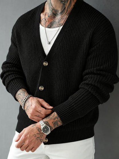 Cardigan Aus Rippstrick Mit V Ausschnitt