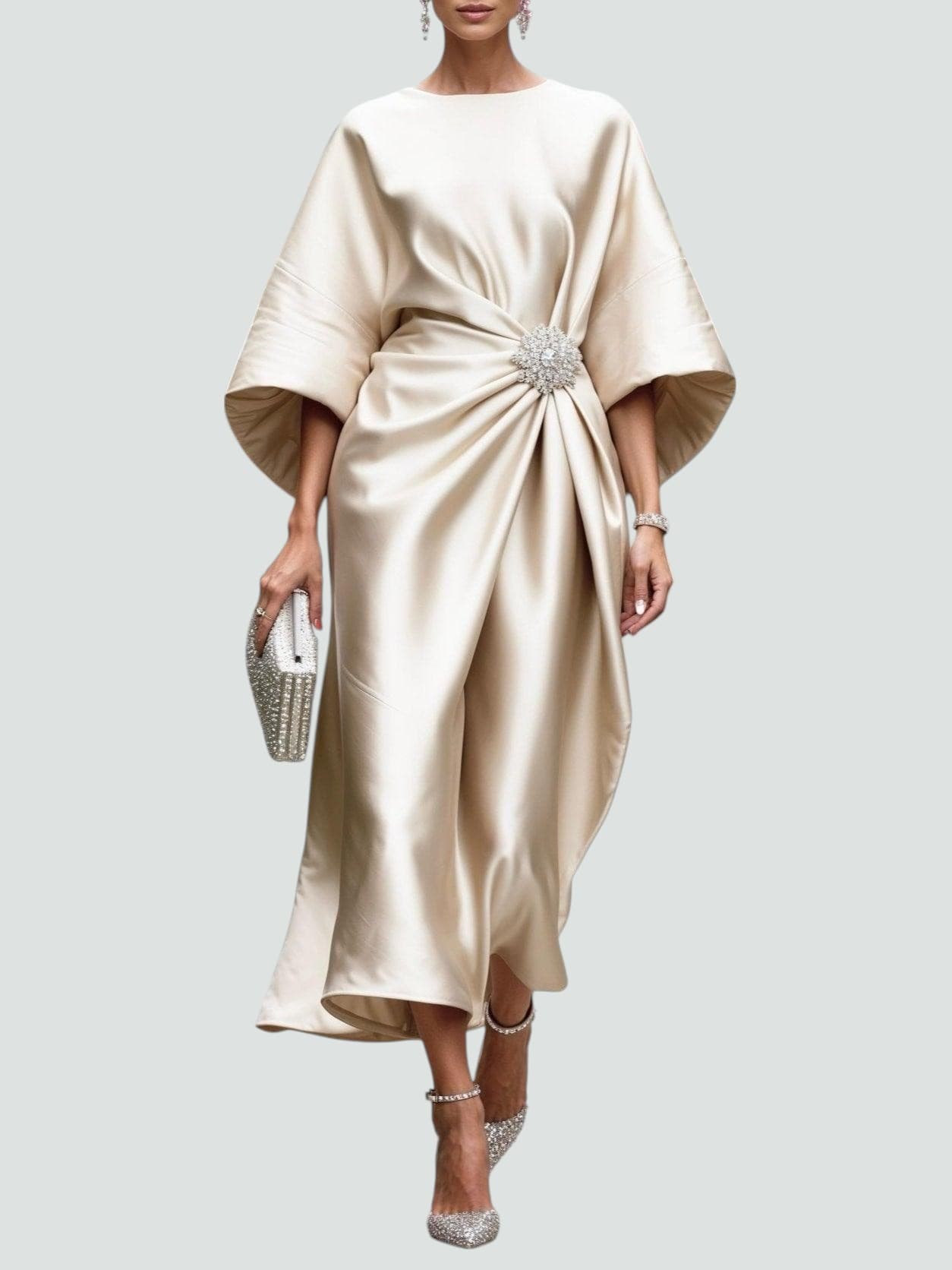 Damen langes Abendkleid mit fließender Silhouette