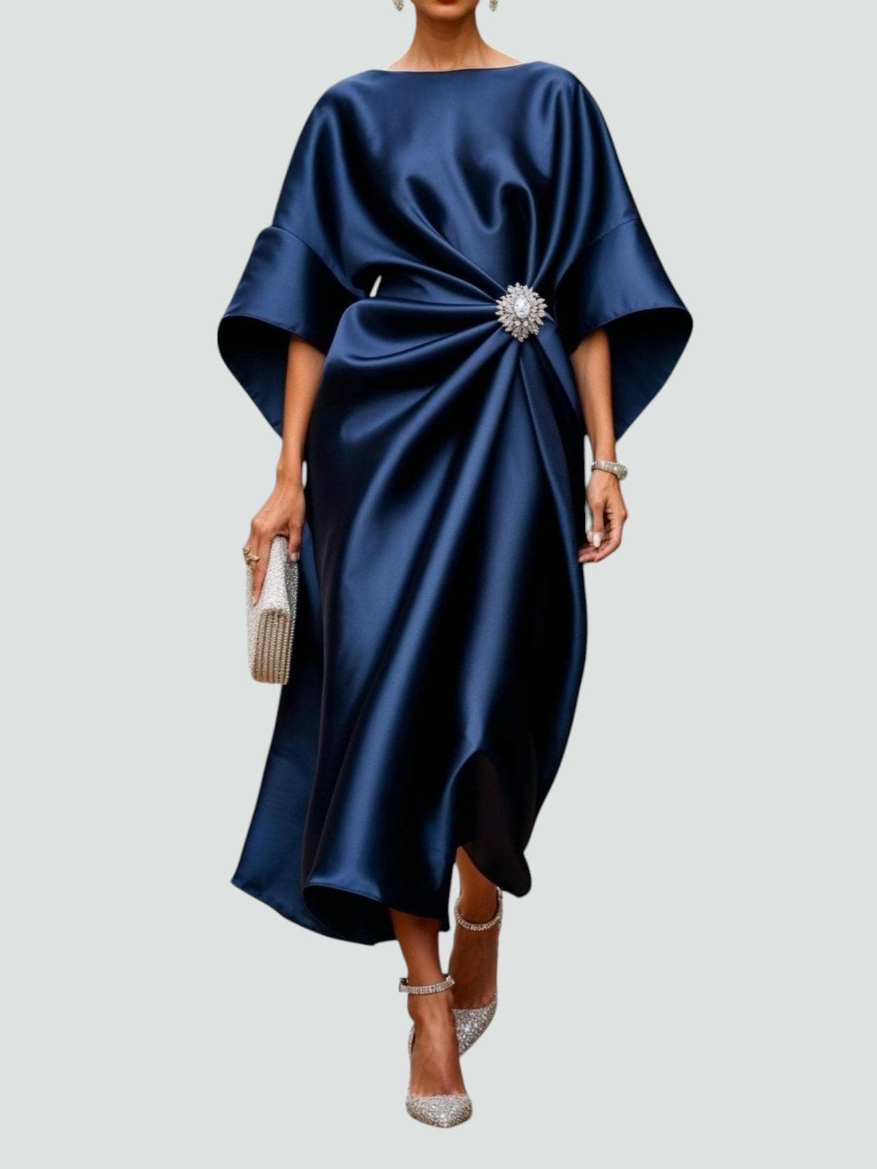 Damen langes Abendkleid mit fließender Silhouette