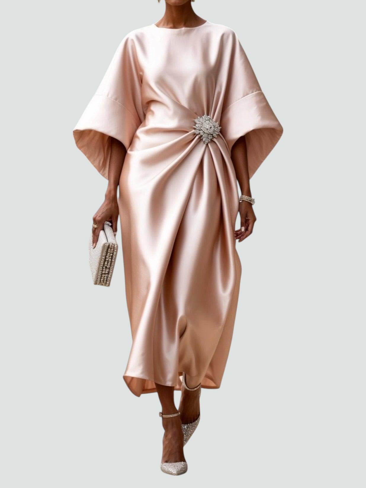 Damen langes Abendkleid mit fließender Silhouette