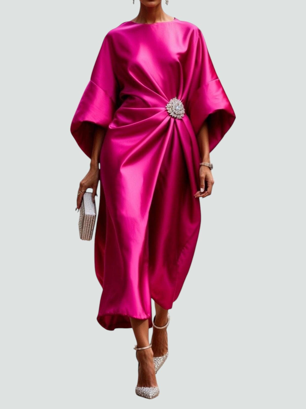 Damen langes Abendkleid mit fließender Silhouette