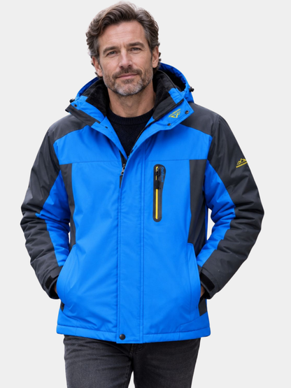 Herren-Winterjacke mit Kapuze in der Frontalansicht