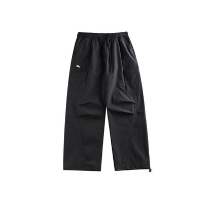 Herren Retro Fallschirmhose Mit Geradem Bein, Bündchen Am Knöchel, Mittelhoher Bund, Lockere Passform