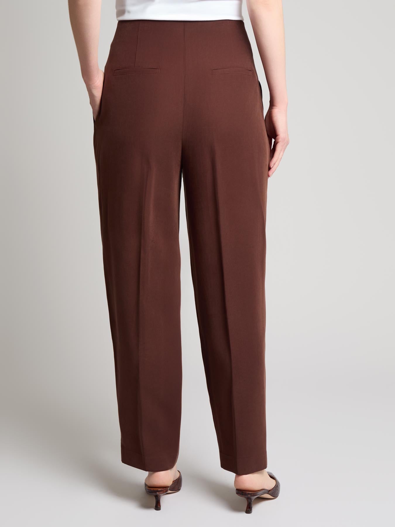 Damen Geradegeschnittene Hose Mit Paperbag-Bund, Gürtelband Und Schlupfpassform