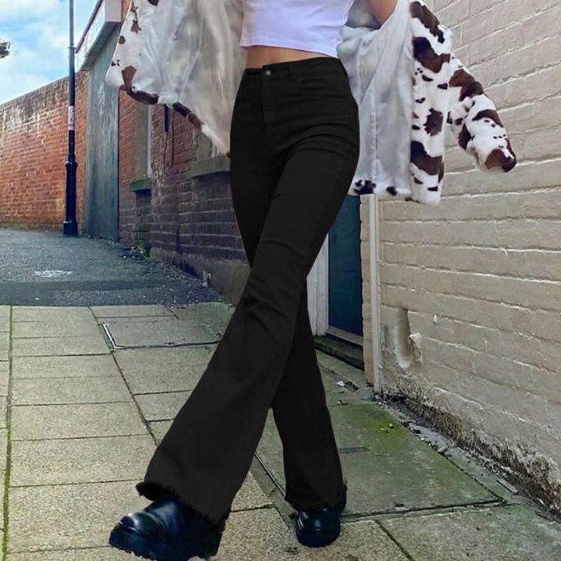 Women's Stretch Bootcut Jeans with High Waist – Denim Mix Style