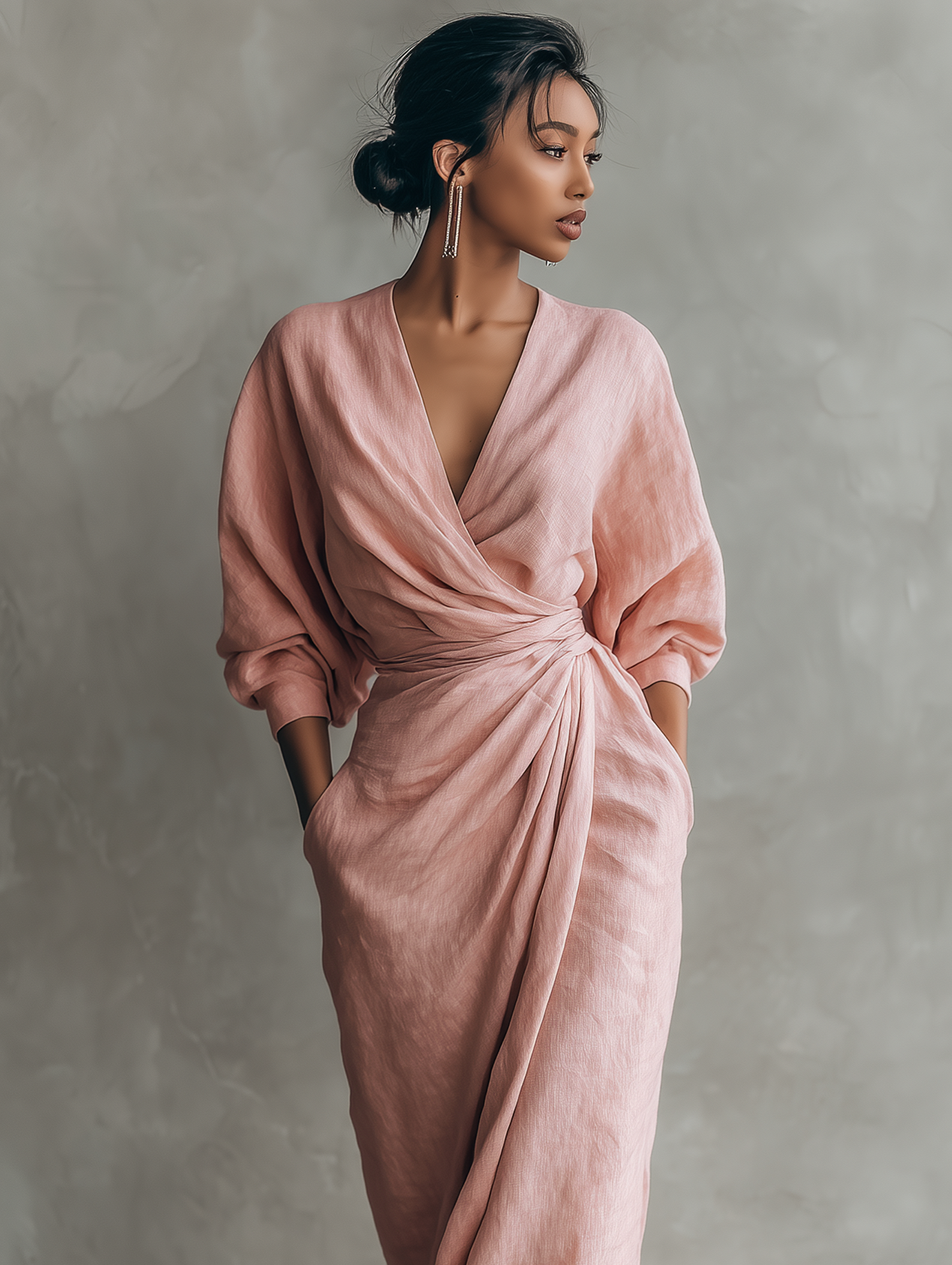 Damen Maxikleid mit Fließender Silhouette – Lockerer Schnitt Eleganter Stil