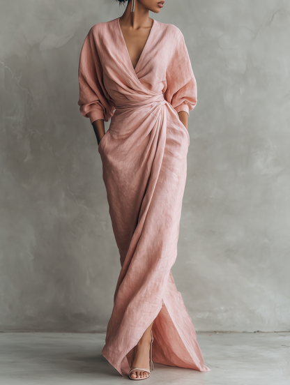 Damen Maxikleid mit Fließender Silhouette – Lockerer Schnitt Eleganter Stil
