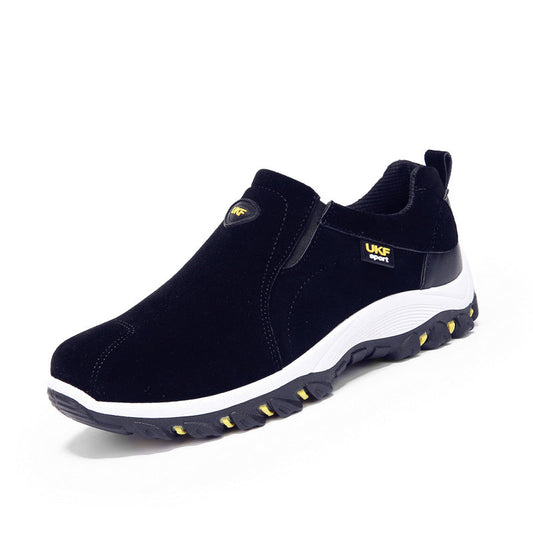 Herren Outdoor-Slipper mit Wildleder-Obermaterial und Kunststoffsohle