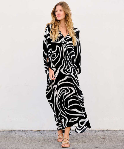 Damen Kaftan mit weitem, geradem Schnitt und legerer Passform