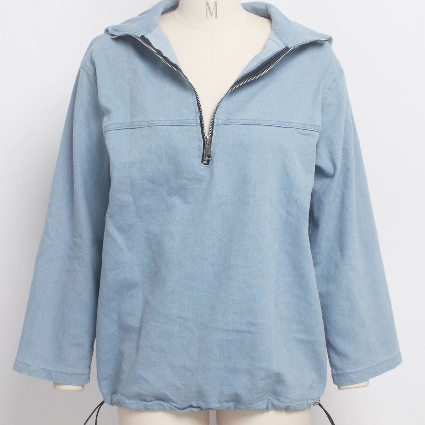 Damen Kapuzenpullover mit Fledermausärmeln, locker geschnitten, mit Reißverschluss-Detail
