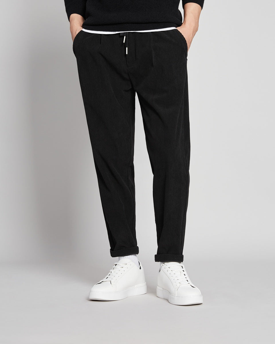 Men's Spring Capri Pants, Loose Fit, Mid-Rise Waist with Drawstring Closure