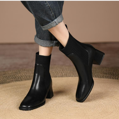 Damen Stiefelette Knöchelhoch Niedriger Absatz Einfarbiges Design