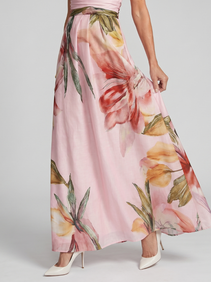 Neckholder-Maxikleid mit Blumenmuster für stilvolle Anlässe