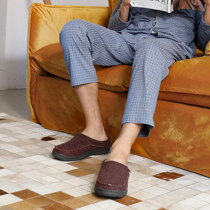 Herren Winter-Loafer Zum Hineinschlüpfen Mit Weiter Zehenbox, Rutschfester Sohle Und Plüschfutter