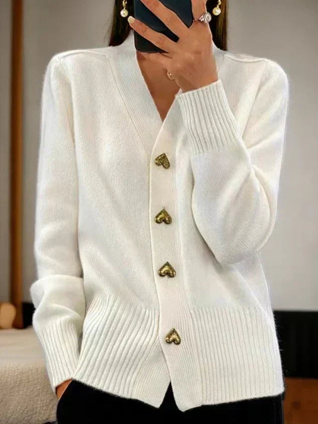 Women's Autumn Cardigan Buttons Long Sleeves Yarn Knit