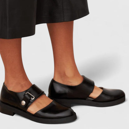 Damen Mary Jane Ballerinas mit Riemchendetail, gepolsterter Innensohle und niedrigem Absatz