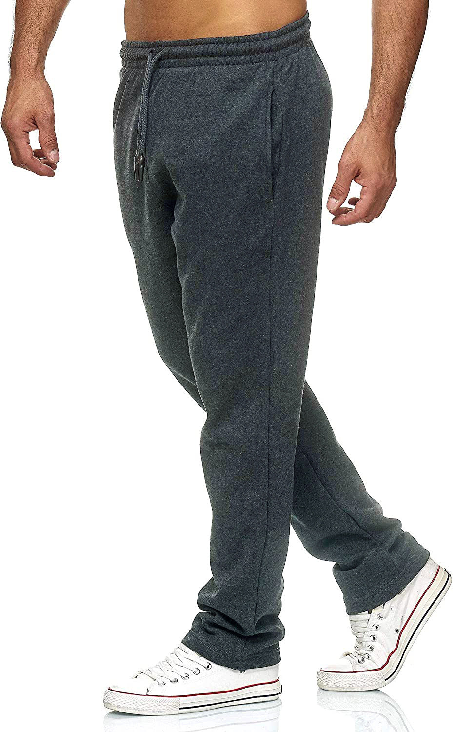 Men's Jogging Pants with Straight Leg, Microelastic Fleece Lining