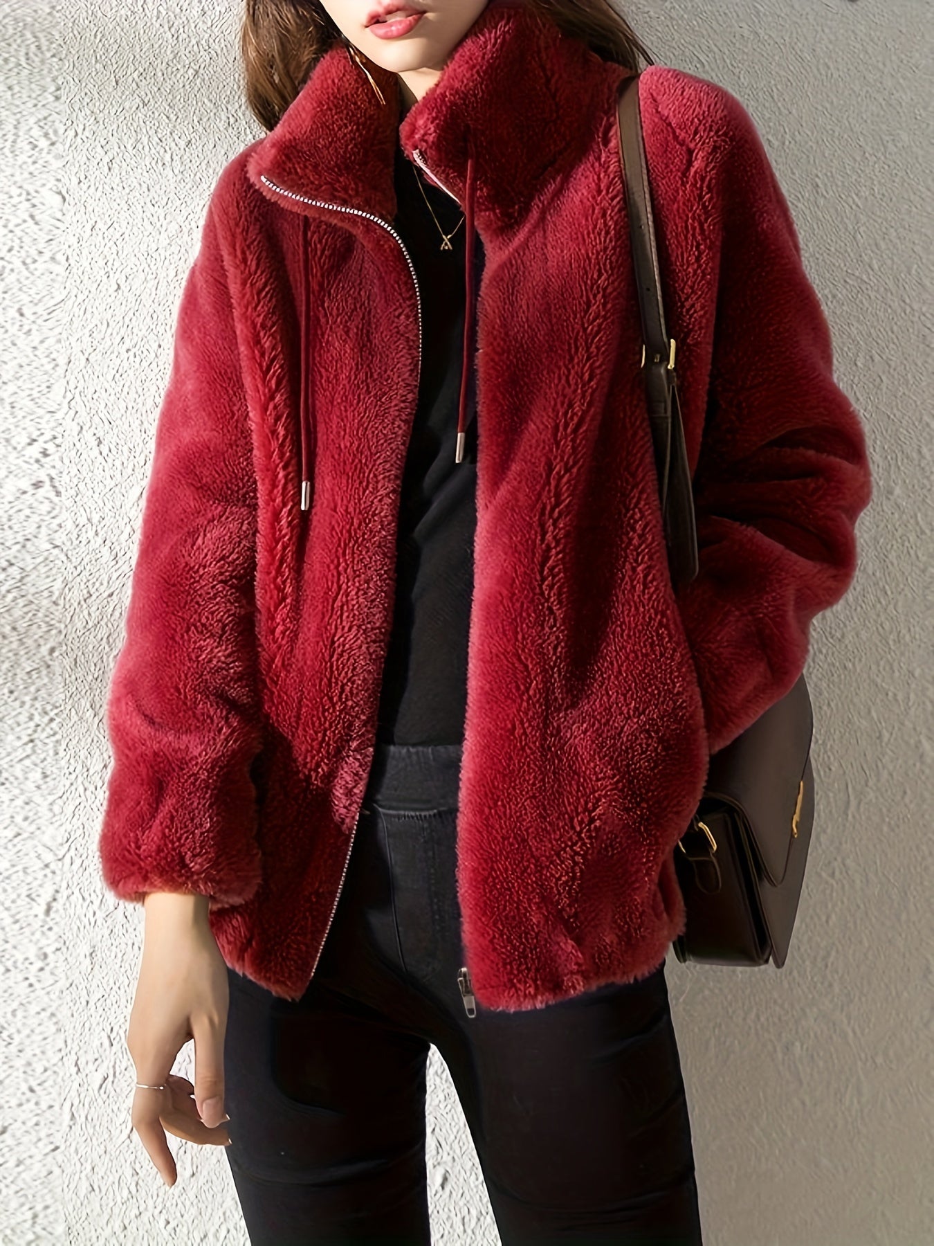 Women's Jacket with Zipper, Casual Fit and Front Closure