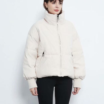 Damen Winter Steppjacke mit Stehkragen und langen Ärmeln