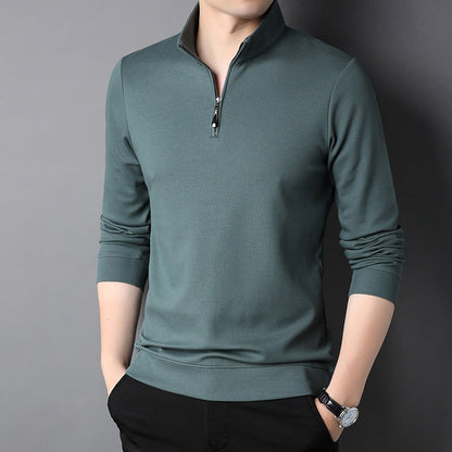 Men's Zipper Pullover Minimalist Design Long Sleeve