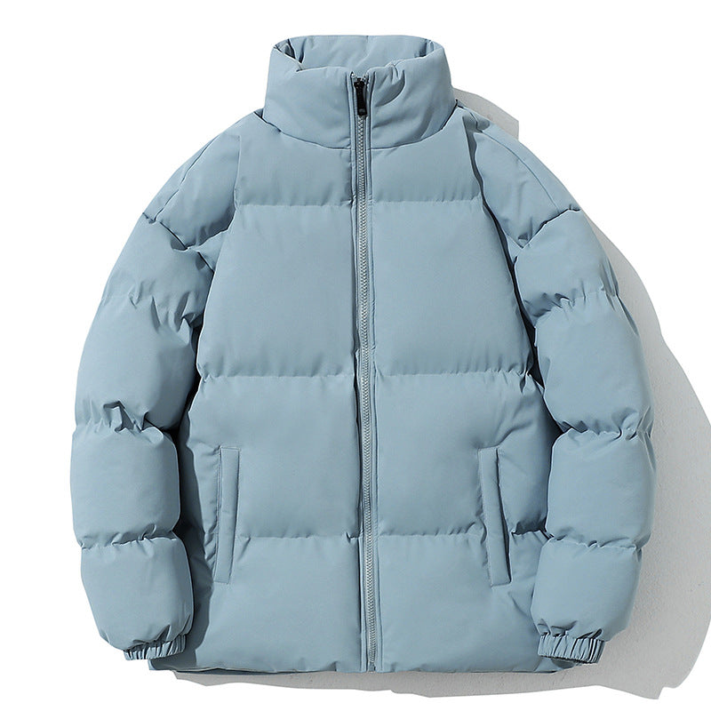 Winter coat for men with geometric pattern and standing collar