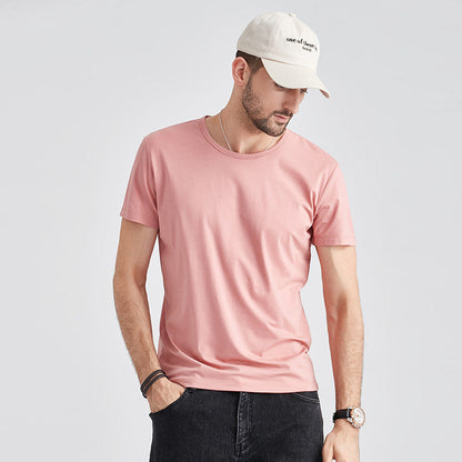 Herren Sommer Slim Fit Kurzarm Rundhals Schnelltrocknendes T-Shirt Unifarben Dünnes Oberteil