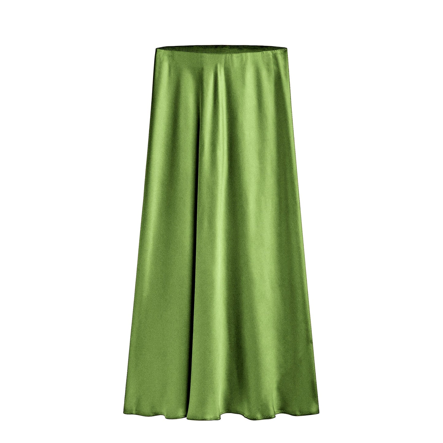 Damen Midirock mit hohem Bund, elastisch, schräger Schlitz
