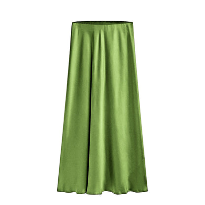 Damen Midirock mit hohem Bund, elastisch, schräger Schlitz