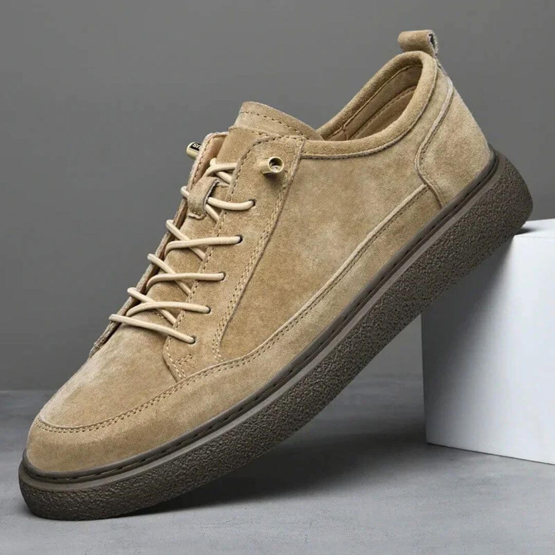 Herren-Sneaker In Wildlederoptik Mit Schnürung, Gepolsterter Innensohle Und Gummisohle