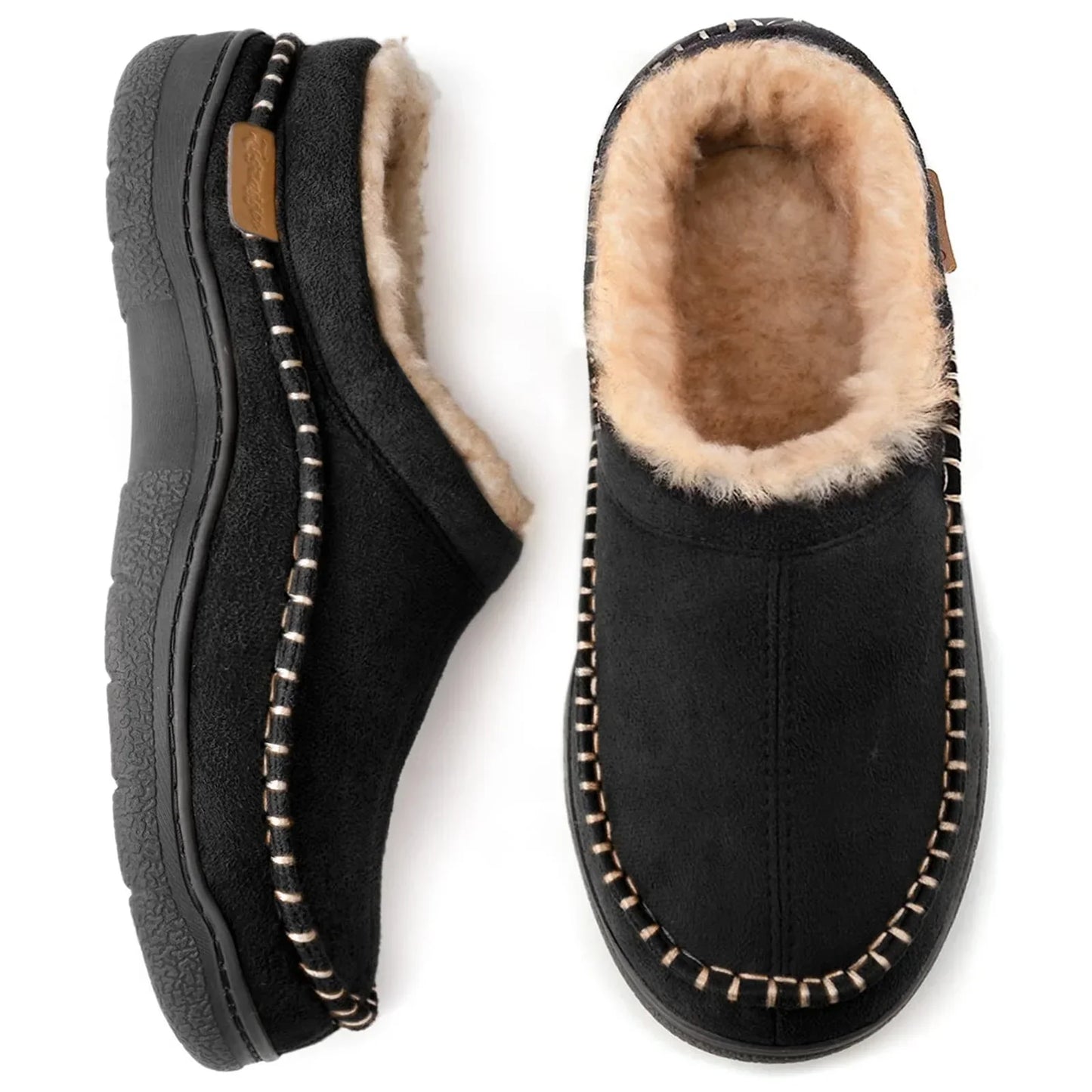 Herren Winter-Loafer Zum Hineinschlüpfen Mit Weiter Zehenbox, Rutschfester Sohle Und Plüschfutter