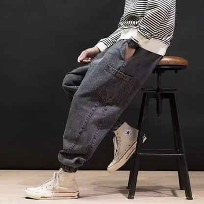 Herren Jeans mit geradem Bein und Cargotaschen – Mittlere Bundhöhe