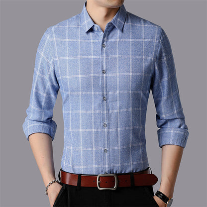 Herren Langarmhemd mit Knopfleiste – Normale Passform Leichtes Design