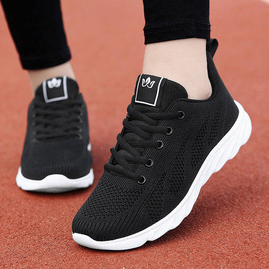 Damen Mesh-Sportsneaker mit EVA-Sohle und Schnürverschluss vorne