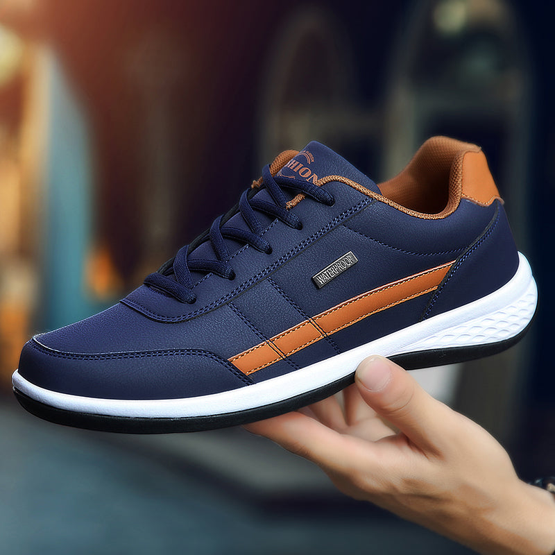 Herren Sneaker aus Mesh Look, Schnürverschluss, Dicke PU-Sohle