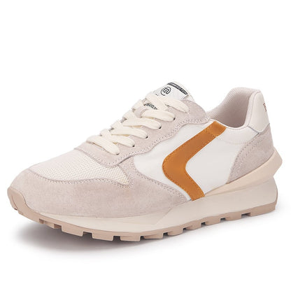 Damen Sportschuhe Low-Top mit runder Spitze – Leder Look