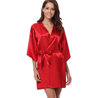 Ärmelloses Kimono-Kleid Für Damen – Satin-Optik