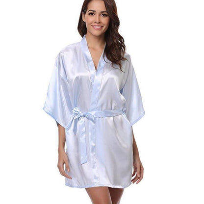 Ärmelloses Kimono-Kleid Für Damen – Satin-Optik