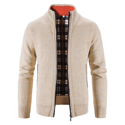 Men's Knit Cardigan Loose Fit Long Sleeve Open Design – Wool Blend