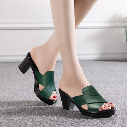 Herren Sommerschuhe Plateau Sandalen Schlupfdesign Kreuzriemen