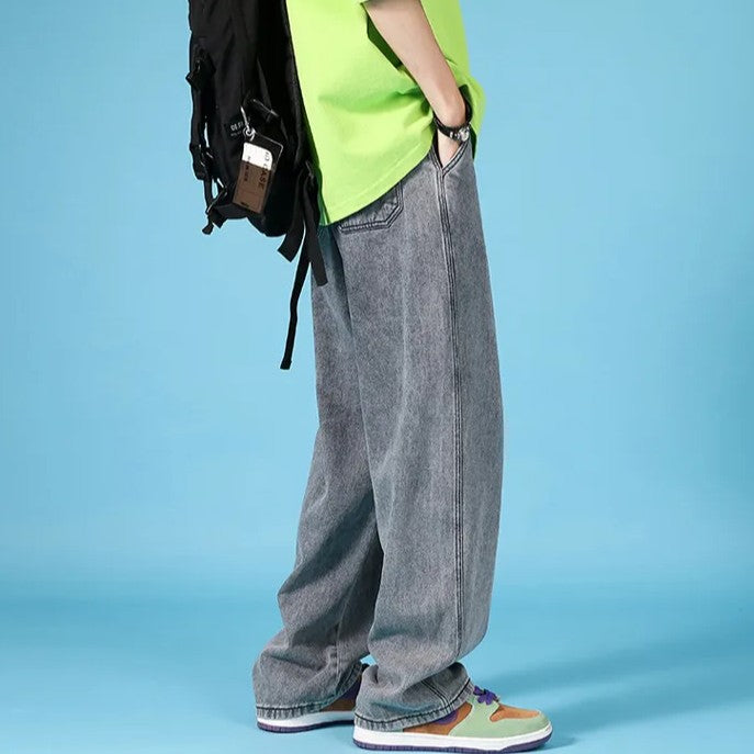 Herren Jeans mit geradem Schnitt – Lockerer Hip-Hop-Cargo-Look