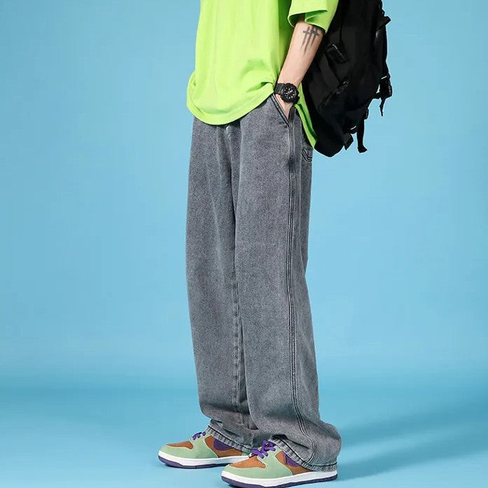 Herren Jeans mit geradem Schnitt – Lockerer Hip-Hop-Cargo-Look